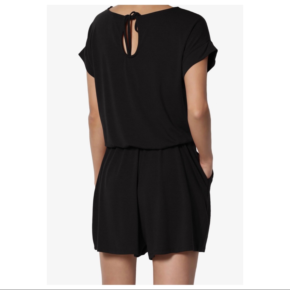 #03 Black soft chic romper jumpsuit - Picture 3 of 7